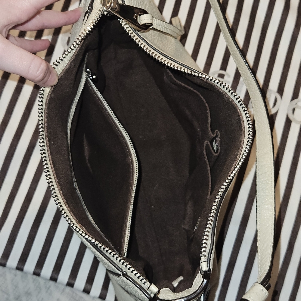 Henri Bendel Noho Laced Gusset Convertible Hobo Bag Leather GUC - Picture 8 of 16